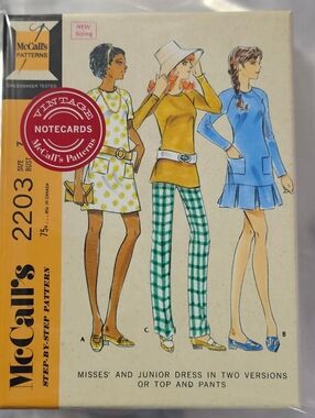 Vintage McCall’s Patterns Notecards | Retro Sewing Stationery Box
